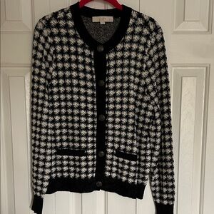 Loft Houndstooth button sweater